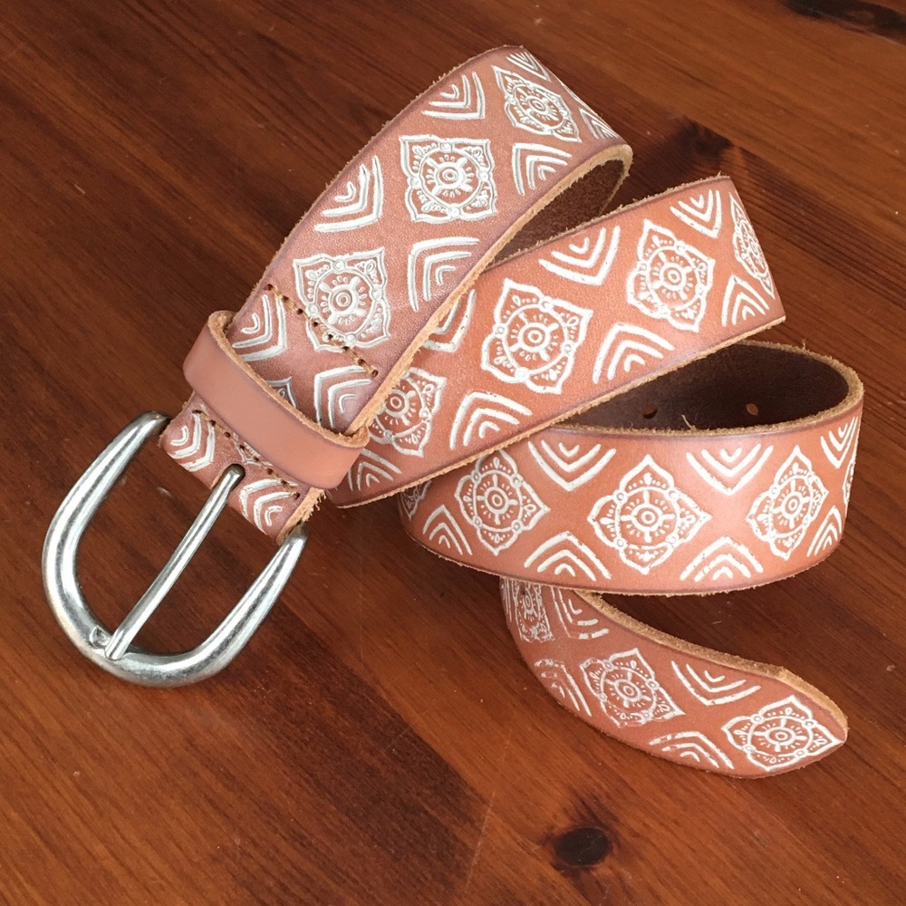 Boho leather belt